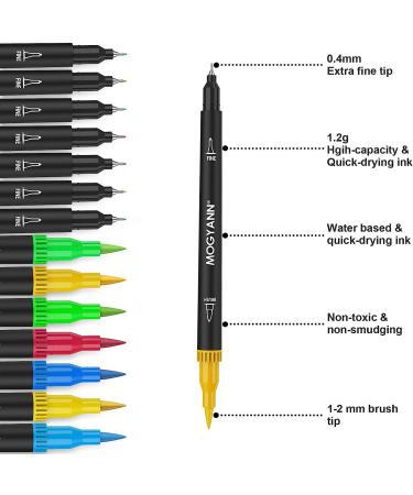 Mogyann Markers for Adult Coloring 72 Coloring Pens Dual Tip Brush Markers for Coloring Books 72 Black - Buy Online on GoSupps.com