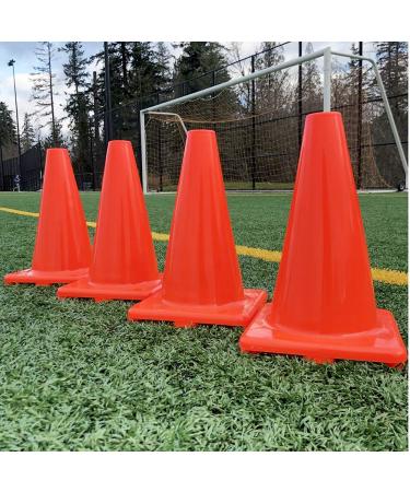 Heavy & Tough Cones - Won't Fly Away in Wind or Crack/Break - 12" Size - LVL10 Pro Training Cones 12" 4 cones