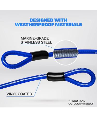DocksLocks 25ft Anti Theft Weatherproof Cable for Bike, Kayak & More - Reinforced Looped Ends - Buy Online on GoSupps.com
