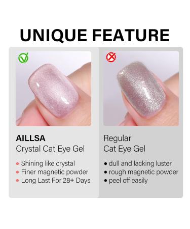AILLSA Red Cat Eye Gel Polish - Burgundy Glitter & Crystal UV Nail Polish Holographic Reflective Color for DIY Nail Art (0.5 OZ - Buy Online on GoSupps.com