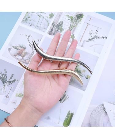 Iaceble Minimalist Metal Hair Clip Barrette - Large Alligator Pin for Women and Girls - Gold - Buy Online on GoSupps.com