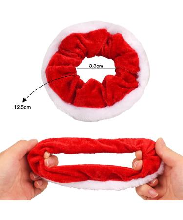 AOVNA 6 Pieces Christmas Hair Scrunchies Red Velvet Scrunchies with White Faux Fur Edge Elastic Hair Scrunchies Classic Christmas Hair Scrunchies - Buy Online on GoSupps.com