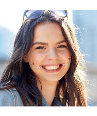 Beavorty 1 Pair Dimple Maker Metal Dimple Trainer Cheeks Balls Forming Mouth Exerciser Effortlessly Obtain Dimples Charming Smile Tool for Face Cheek Red - Buy Online on GoSupps.com