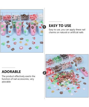 minkissy 2 Boxes Christmas Nail Art Ornaments Christmas Nail Art Sequins Nail Clay Decals Manicure Adornments Toenail Stickers Christmas Nail Art Glitter 3d Soft Pottery Polymer Clay Flash 13x5.3cm As Shown - Buy Online on GoSupps.com