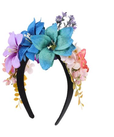 minkissy Wedding Flower Headband Lily Flower Hairband Flower Crown Headband Wedding Hair Accessory for Women Girls As Shown1