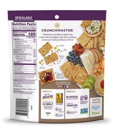 Crunchmaster Multi Grain Gluten Free Sea Salt 4 oz Bags - Pack of 12 - Buy Online on GoSupps.com