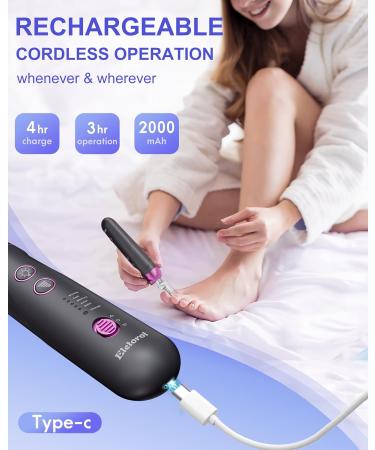 Eletorot 8-in-1 Cordless Electric Manicure and Pedicure Set for Feet - Rechargeable Nail Drill with LED Light - Electric Toenail File for Thick Nails - Gray - Buy Online on GoSupps.com