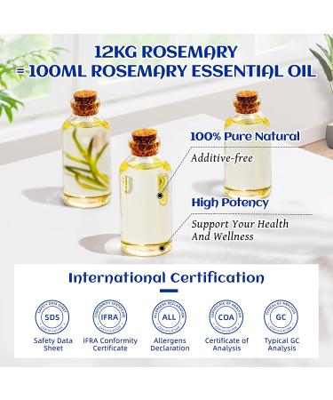HIQILI 100ml Rosemary Oil for Hair Growth - 100% Pure Organic Therapeutic Grade - Strengthens Hair, Promotes Growth, Fights Hair Loss & Dandruff - Add to Shampoo/Conditioner - 3.38 Fl. Oz - Buy Online on GoSupps.com