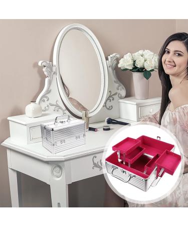 Frcolor Aluminum Makeup Vanity Case - Silver Cosmetic Organizer Box for Travel & Storage - Buy Online on GoSupps.com