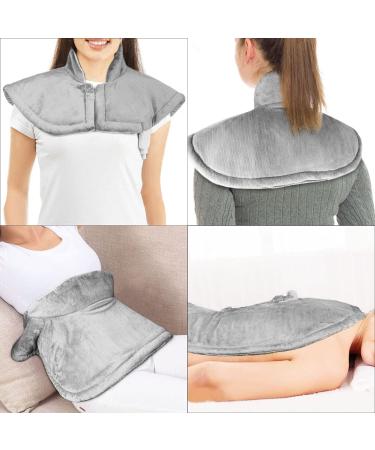 ZXU Electric Heating Pad for Neck and Shoulder - Moist & Dry Heat | 3 Heat Settings | Auto Shut Off | 1.9lb Weighted - 20x25 Large - Relief for Upper Back Pain and Cramps - Buy Online on GoSupps.com