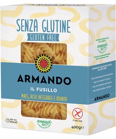  Italian Gourmet E.R. Armando Il Fusillo Gluten Free Multi-Grain Noodles with Corn Brown Rice and Quinoa + Italian Gourmet Pelati 400g - Buy Online on GoSupps.com