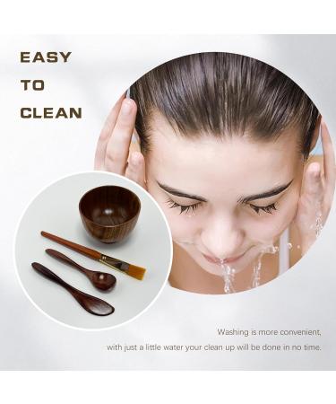 Skincare Face Mask Mixing Bowl Set - DIY Beauty Tools Kit with Wood Bowl Spatula Brush & Facial Accessories - Buy Online on GoSupps.com