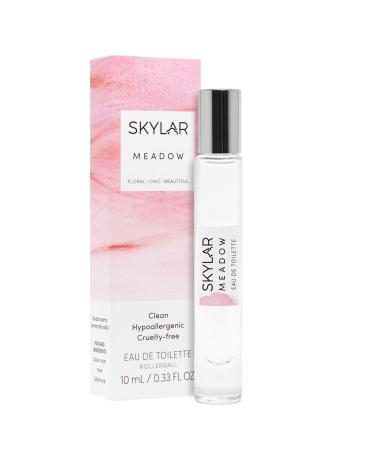 Meadow Perfume By Skylar - Travel-Sized Rollerball - Paraben-Free Phthalate-Free Vegan and Cruelty-Free Fragrance - Floral Chic Beautiful - With Notes of Rose and Tuberose (10mL / 0.33 fl oz)