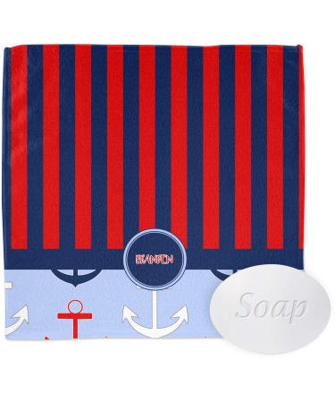 YouCustomizeIt Personalized Classic Anchor & Stripes Washcloth