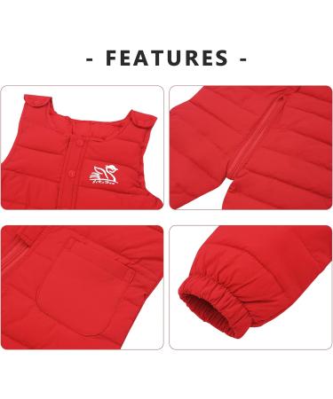 Maueau Baby Snow Bib Overalls | Toddler Winter Pants | Windproof Trousers | 6M-4Y | Tag 90/12 M | A-red - Buy Online on GoSupps.com