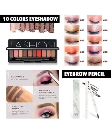 All in One Makeup Kit for Women - 10 Color Eyeshadow Palette, BB Cream, Blush, Brushes, Eyeliner, Mascara, Eyebrow Pencil, Contour Stick - Perfect Teens Makeup Gift Set in Black Gift Box - Buy Online on GoSupps.com