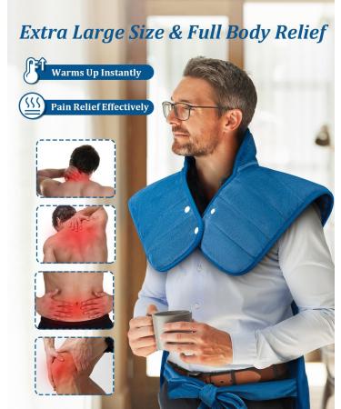 HOERMIGON Heating Pad for Neck and Shoulders and Back - Blue - Buy Online on GoSupps.com