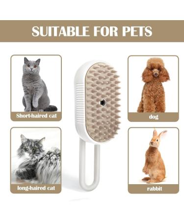 Steamy Cat Brush 2024 New 3-in-1 Multifunctional Cat Steamy Brush Spray Comb for Cats Pet Massage and Hair Removal Comb for Removing Tangled and Loosse Hair (White) - Buy Online on GoSupps.com