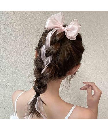 Andelaisi Vintage Silk Bow Hair Clips - Pink Chiffon Barrettes for Women and Girls - Buy Online on GoSupps.com