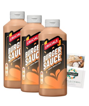 Condiment Bundle with Crucials Burger Sauce 3 Pack 500ml + Brightdale Kitchen Booklet