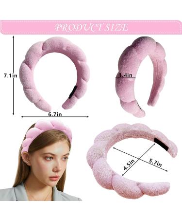 Pink Spa Headband for Women - Terry Towel Hair Band for Face Washing, Makeup Removal, Skincare - Shower Hair Accessory - Buy Online on GoSupps.com