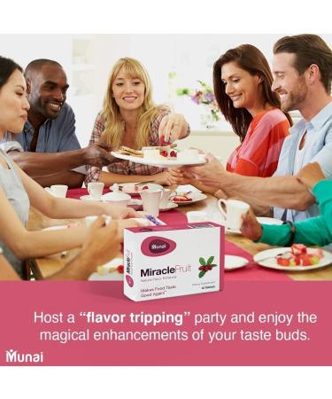 Munai Miracle Berry Tablets - 12 Count | Flavor Changing Natural Non-GMO Formula for Enhanced Wellness | Fast-Acting Miracle Fruit Tablets - Buy Online on GoSupps.com