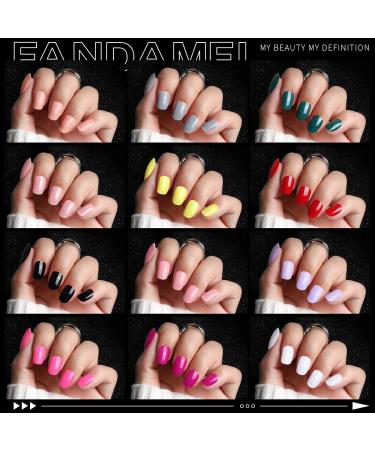 FANDAMEI Short Press on Nails - 576PCS Glossy Small Fake Nails with Glue | 24 Color Options for Small Hands - Buy Online on GoSupps.com