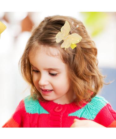 Girls Hair Clips Cute Butterfly Hair Clips Non-Slip Girls Hair Accessories Kids Barrettes for Birthday Christmas Children's Day Gift (Yellow) - Buy Online on GoSupps.com