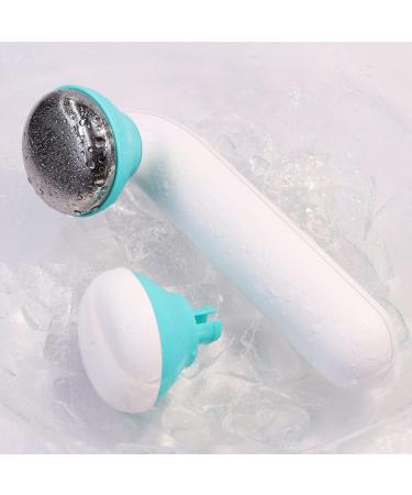 BAIMEI Ice Pack with A Stainless Steel Detached Icy Head Ice Roller for Eyes and Face Reduces Puffiness Redness and Pain Blue White