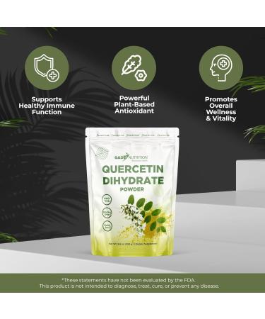 Gade Nutrition Pure Quercetin Dihydrate Powder | 98% Purity, Non-GMO, Gluten-Free and Dairy Free | 250g (8.8 oz), 1000mg per Serving, 250 Servings | Immune Support, Powerful antioxidant | USA Made - Buy Online on GoSupps.com
