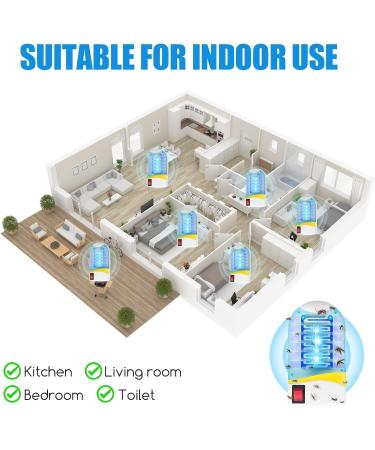 Bug Zapper Indoor Plug in Mosquito Killer Trap Zapper Electric Portable Home Flying Insects Trap Zapper with Blue Lights for Living Room Kitchen Baby Room Office (4 pcs) - Buy Online on GoSupps.com