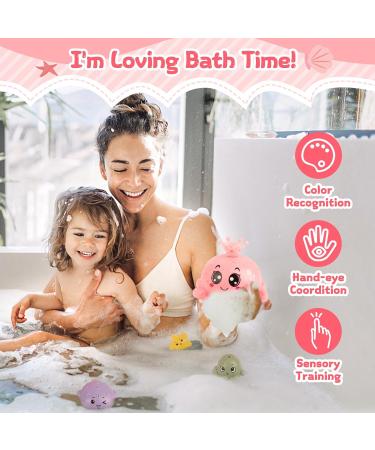 Octopus Light Up Bath Toy for Kids 3+ Years | Automatic Induction Spray | 4 Water Patterns | Pink | Bathtime Gift - Buy Online on GoSupps.com