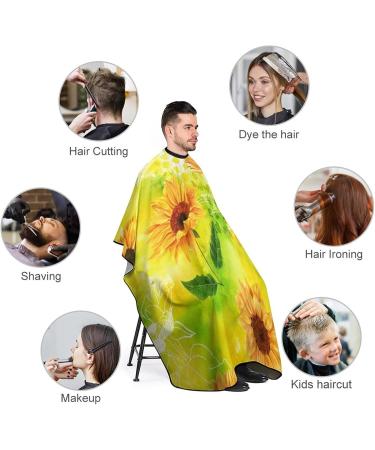 Vintage Watercolor Sunflower Haircut Capes for Adults - Water Resistant Salon Cape for Men & Women | Styling Gown for Hairdressers - Buy Online on GoSupps.com