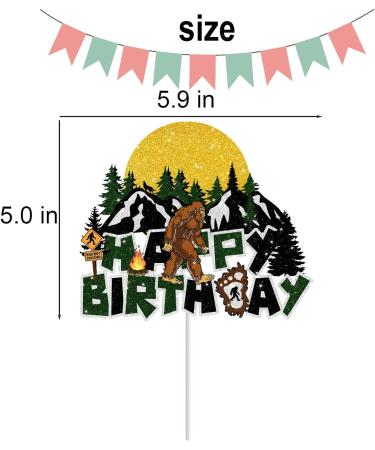Bigfoot Cake Topper for Boys Girls Kids Men Sasquatch Crossing Party Supplies Camping Jungle Theme Party Decorations Big Foot Monster Ape Birthday Cake Decorations - Buy Online on GoSupps.com
