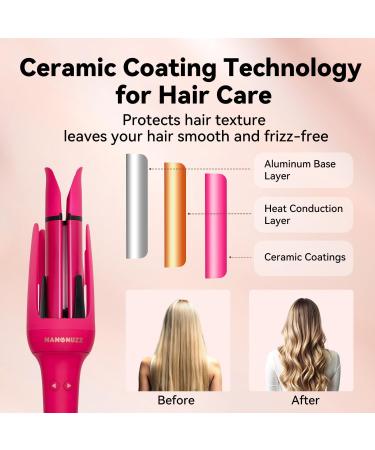 Automatic Hair Curler - Auto Curling Iron with 3 Adjustable Temperatures Timers & Ceramic Coating - Ideal for Effortless Curls & Waves - Buy Online on GoSupps.com