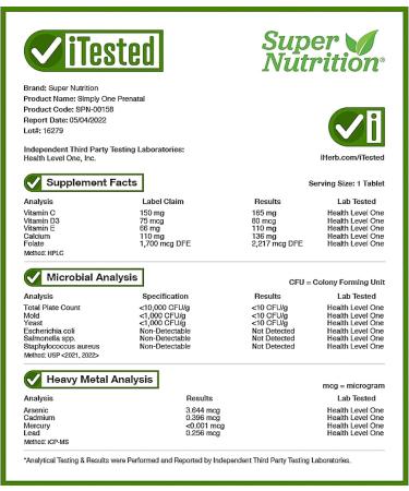 SuperNutrition SimplyOne PreNatal MultiVitamin 30 One-a-Day Tablets - Pack of 1 - Buy Online on GoSupps.com