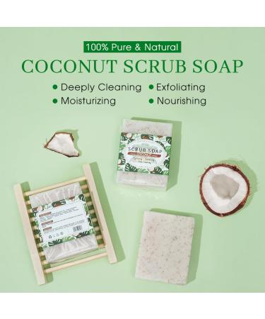 Coconut Oil Soap Bars - Soap for Body & Face - Shampoo Bar for Women - Natural Soap for Skin - Fresh Scent & Rich Foam 100g - Buy Online on GoSupps.com