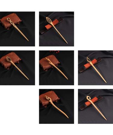 7 Pack Vintage Retro Handmade Chinese Japanese Wooden Hair Sticks Chopsticks Hair Pins Sandalwood Carved Hair Accessories - Buy Online on GoSupps.com