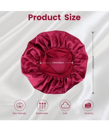 Silk Bonnet Set for Sleep 2 Satin Hair Hoods (Black & Red) | Premium Hair Wraps for Women & Girls - Buy Online on GoSupps.com
