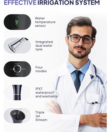 Upgraded Ear Wax Removal Kit - Safe Ear Cleaner with Temperature Sensor IPX7 FSA/HSA Eligible USB-C Cable | Effective Ear Irrigation in Black - Buy Online on GoSupps.com