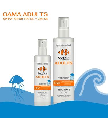 Nidaria SAFE SEA Jellyfish Sting Sun Spray SPF 50 Vegan formula Very water resistant and high sun protection for adults Suitable for sensitive skin Size 250ml - Buy Online on GoSupps.com