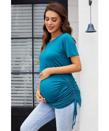 Sosolism 4 in 1 Maternity Nursing Dress XL Green | Short Sleeve Side Drawstring Top - Buy Online on GoSupps.com