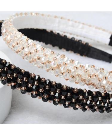 Cuizhiyu 2PK Crystal Beaded Headbands for Women and Girls - Non-Slip Shiny Hair Accessories - Buy Online on GoSupps.com