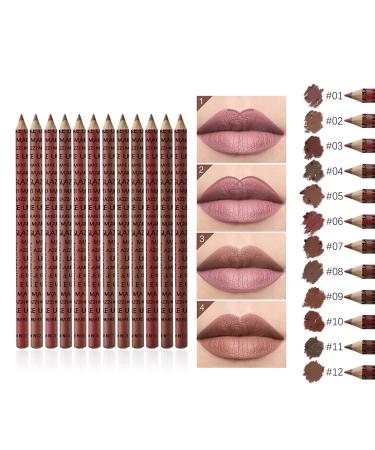 12 Colors Lip Liner Pencil Matte Waterproof Long Lasting Lipstick Lip Liner Set