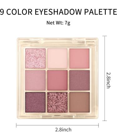  Erinde Erinde Matte Glitter Eyeshadow Palette - 9 Colors Long Lasting Waterproof Metallic Purple Glitter Eyeshadow Palette Long Lasting Cream - Buy Online on GoSupps.com