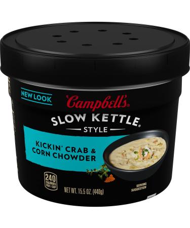 Campbell's Slow Kettle Style Kickin Crab and Corn Chowder, 15.5 Ounce Microwavable Bowl