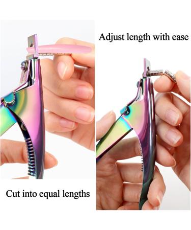 Shop Rainbow Acrylic Nail Clippers - Adjustable Stainless Steel Trimmer with Magnetic Sizer for Precision Nail Art & Manicure Tools | International Shipping Available - Buy Online on GoSupps.com