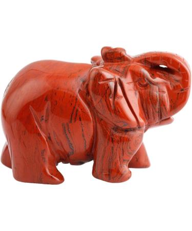 Natural Red Jasper Elephant Figurine 1.5 - Healing Crystal Energy Home Decor - Buy Online on GoSupps.com