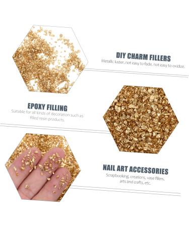 WOONEKY 1 Glass in Bulk DIY Crafts Bulk Epoxy Resin Mini Wooden Decorations Vintage Glass Vintage Bud Irregular Glass Glitter Manicure Fillers Bulk Chips Accessories Nail 0.5X0.3cm Golden - Buy Online on GoSupps.com