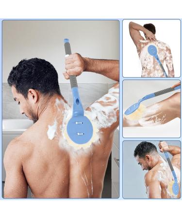 Loofah with Handle - 21.7 Back Scrubber for Exfoliation & Skin Health | Shower Loofah for Men & Women (Blue) - International Shipping Available - Buy Online on GoSupps.com
